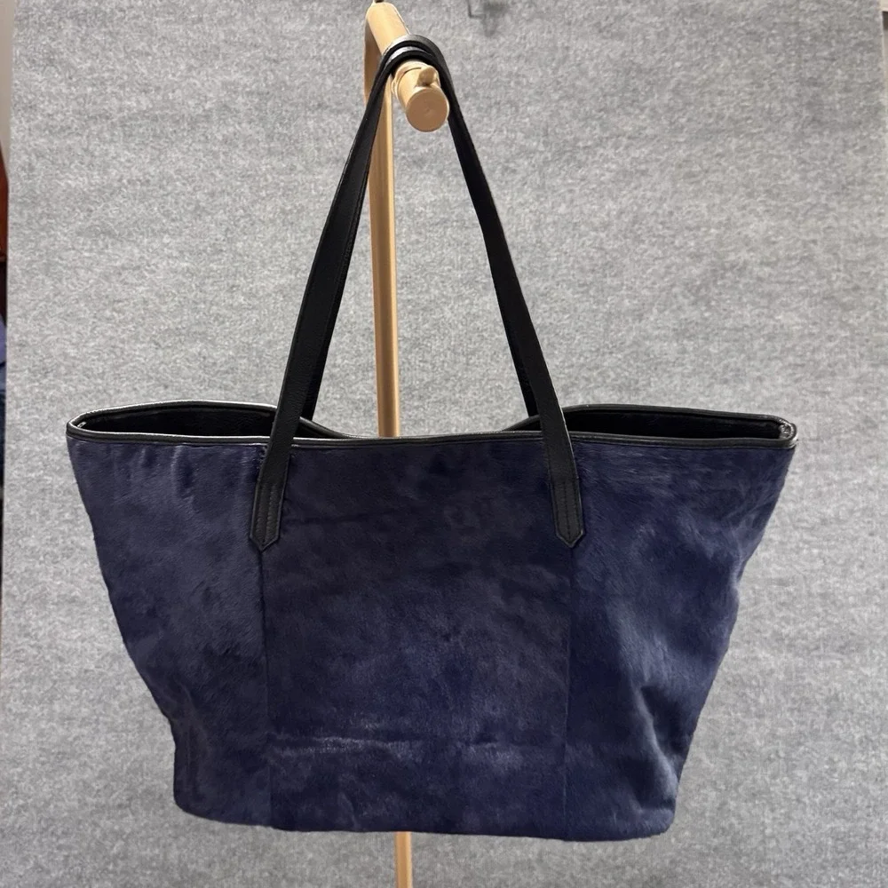 Christopher Kon Blue Pony Hair‎ Leather Tote